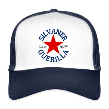 Silvaner Guerilla rund - Trucker Cap - Weiß/Navy - Vorne