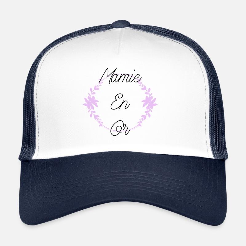 Mamie en or - Casquette trucker  - blanc/marine
