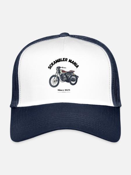 Scrambler Mania - Trucker Cap - Weiß/Navy - Vorne