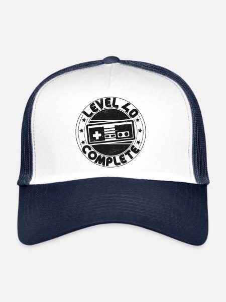Level 40 Complete 40 Birthday Gift - Trucker Cap - white/navy - Front