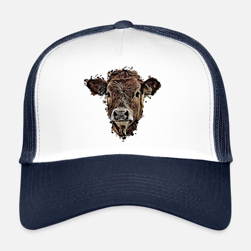 Vache - Casquette trucker  - blanc/marine