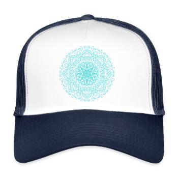 Mandala flower in oriental details blue - Trucker Cap - white/navy - Front