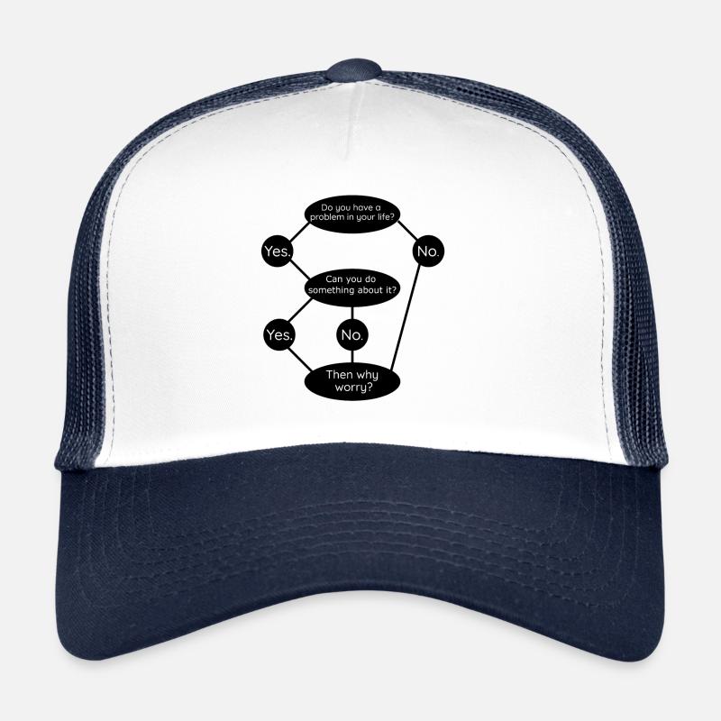 Then Why Worry ? Pas de soucis Détendus Heureux - Casquette trucker  - blanc/marine
