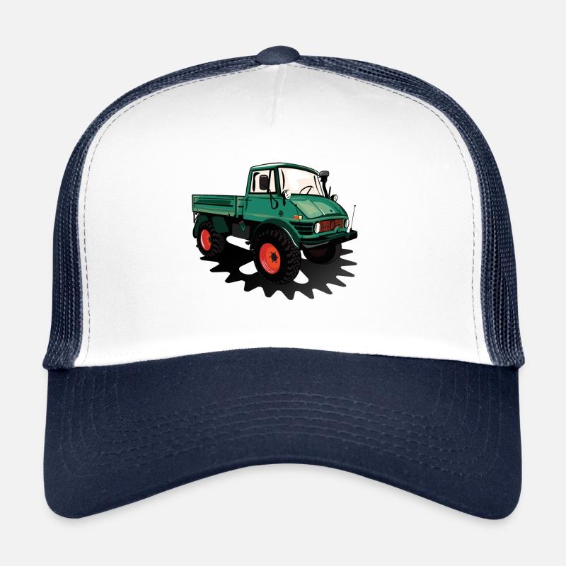 Unimog - Oldtimer - Offroad - Universal Motorgerät - Trucker Cap - Weiß/Navy