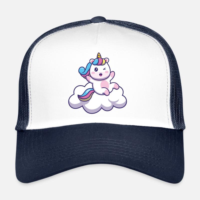 Unicorn on cloud 🦄 - Trucker Cap - white/navy