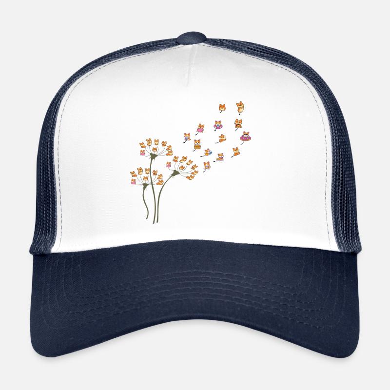 Dandelion Corgi Flower Cute Dog Lovers Trucker Cap