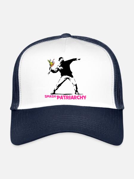 Street Art Graffiti - Smash Patriarchy - Trucker Cap - white/navy - Front