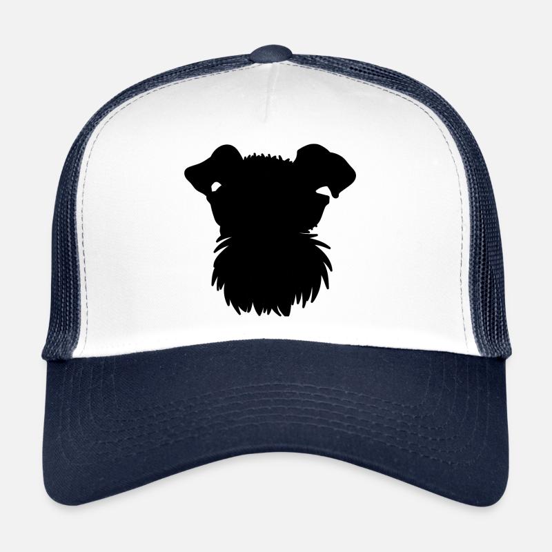 Cooler Schnauzer mit Sonnenbrille - Trucker Cap - Weiß/Navy