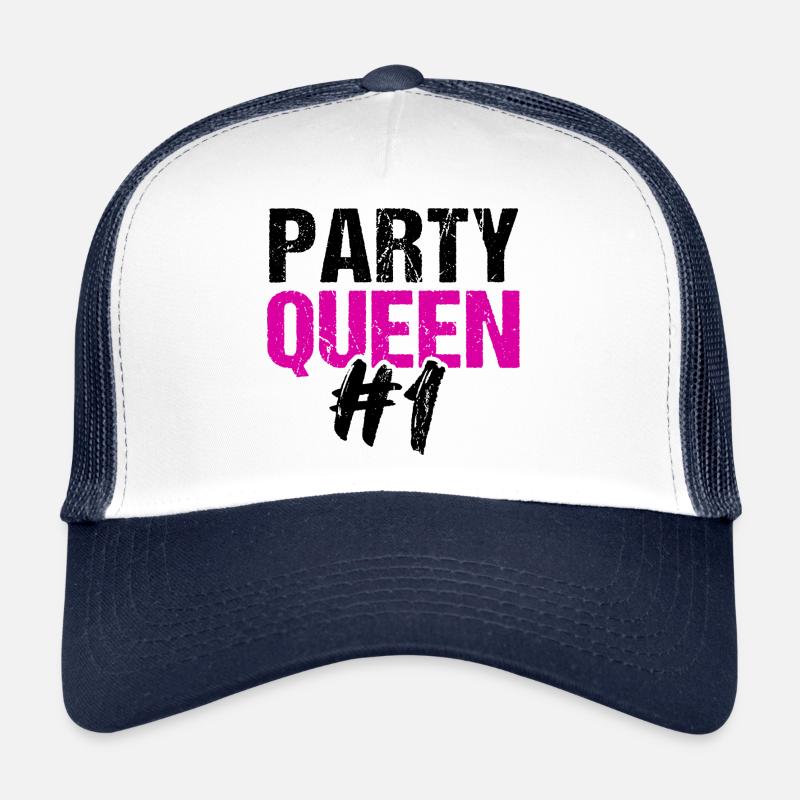 PARTY QUEEN No.1 - Trucker Cap - Weiß/Navy