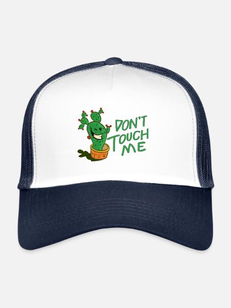 Funny Cactus Gardener Saying Don't touch me - Trucker Cap - white/navy