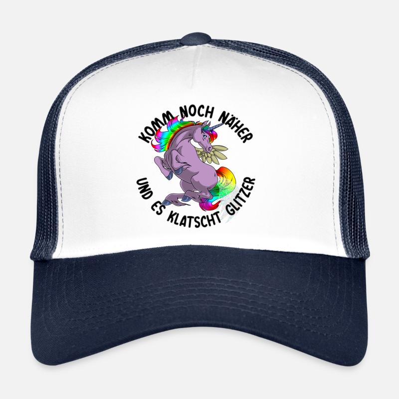 Noch näher es klatscht Glitzer Einhorn Geschenk Trucker Cap