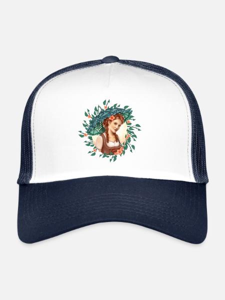 Fille avec un parapluie - Casquette trucker  - blanc/marine