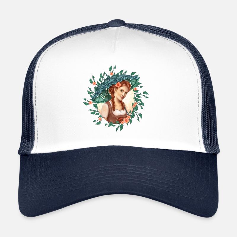 Fille avec un parapluie - Casquette trucker  - blanc/marine