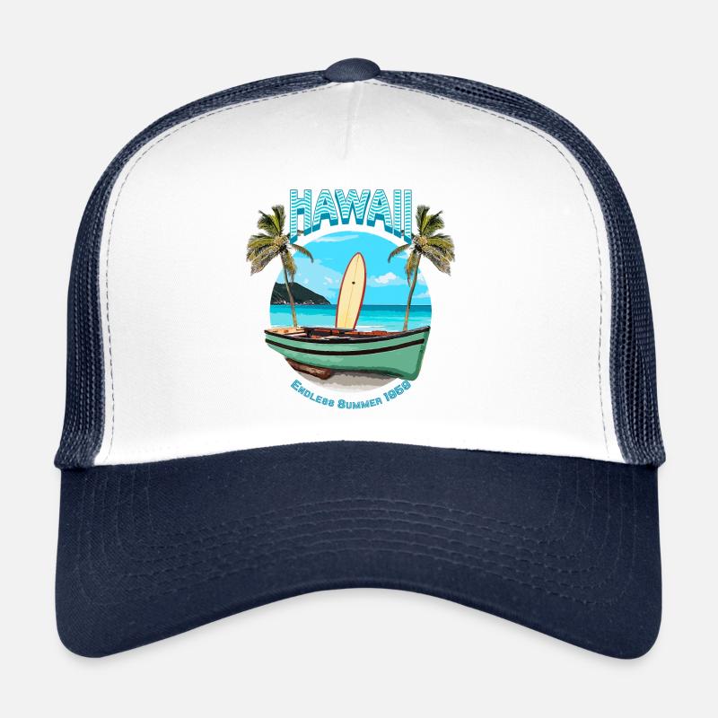 Hawaii Endless Summer 1959 - Casquette trucker - blanc/marine