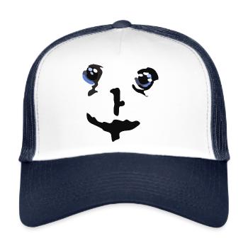 Smile Gesicht - Trucker Cap - Weiß/Navy - Vorne