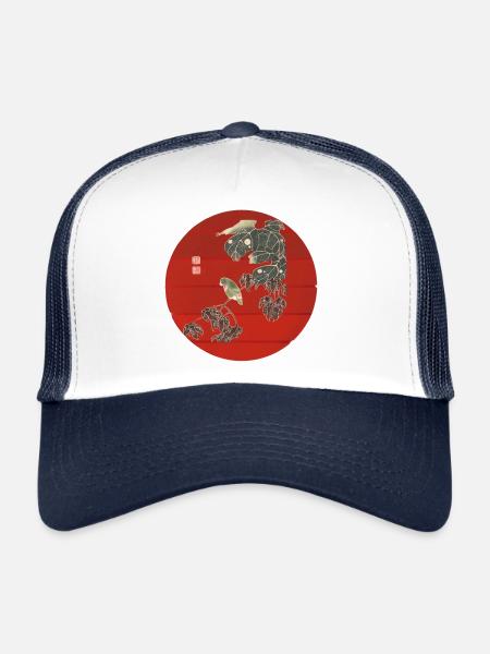 Art Japonais Vintage - Casquette trucker  - blanc/marine - Devant
