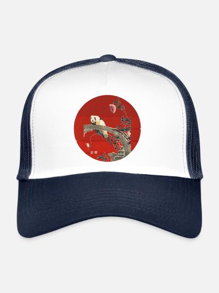 Art Japonais Vintage - Casquette trucker  - blanc/marine - Devant