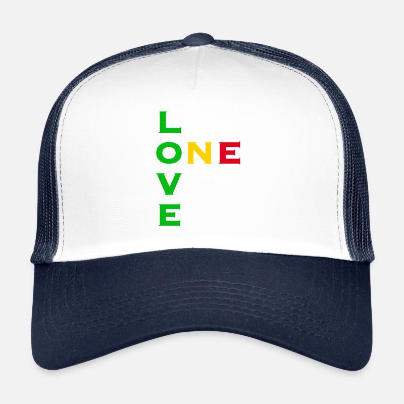 One love - vert jaune rouge Casquette trucker 