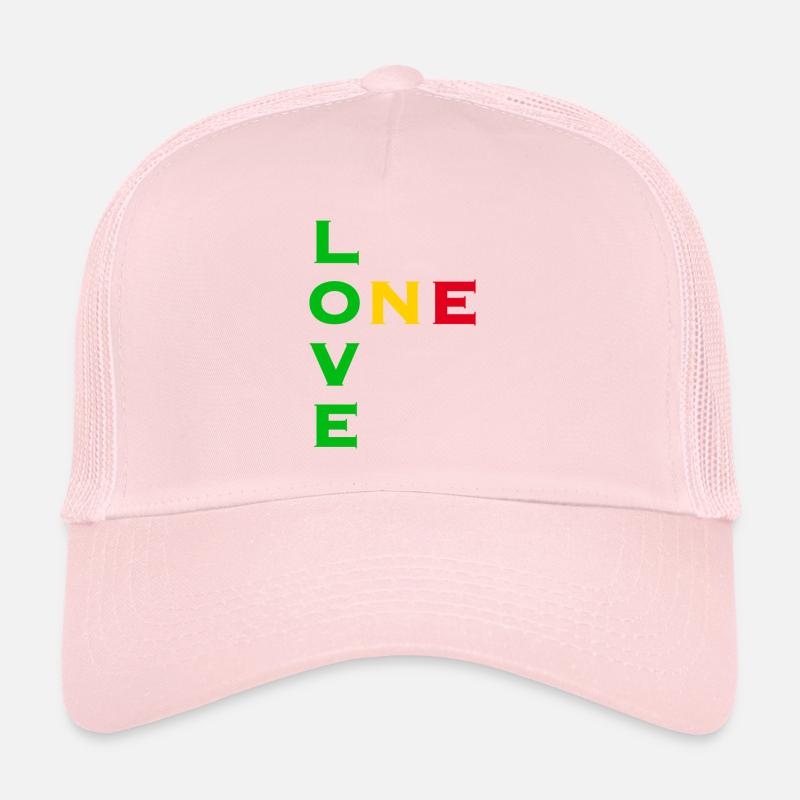 One love - vert jaune rouge Casquette trucker 