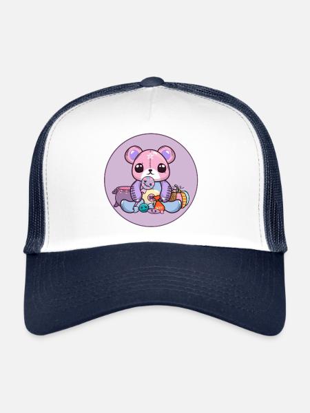 Donnez-moi tous les bonbons en peluche - Casquette trucker - blanc/marine - Devant