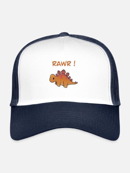 Dinosaure mignon RAWR ! - Casquette trucker  - blanc/marine - Devant