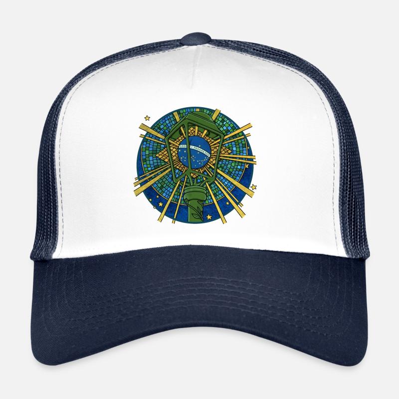 ORDEM E PROGRESSO - Casquette trucker  - blanc/marine