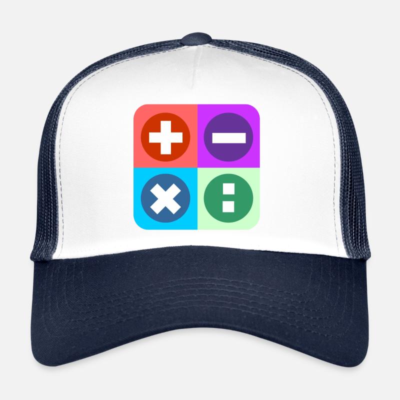 Calculate logo with four emblems color Trucker Cap