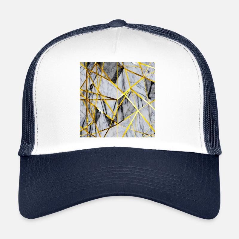 Marble Mosaic Gold Texture Trucker Cap
