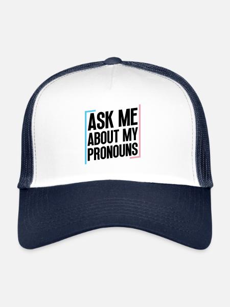 Trans Transgender Transsexual Pride - Trucker Cap - white/navy - Front
