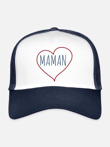 Maman COEUR - Casquette trucker  - blanc/marine - Devant