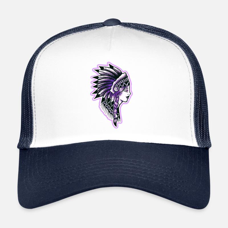 Face old-school Indian profile Trucker Cap