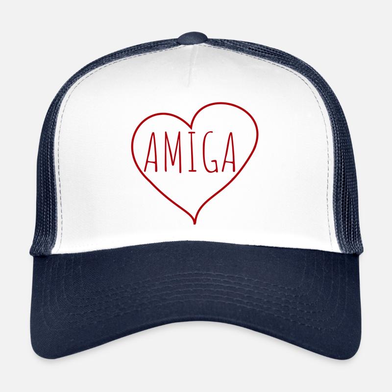 Amiga Herz - Trucker Cap - Weiß/Navy