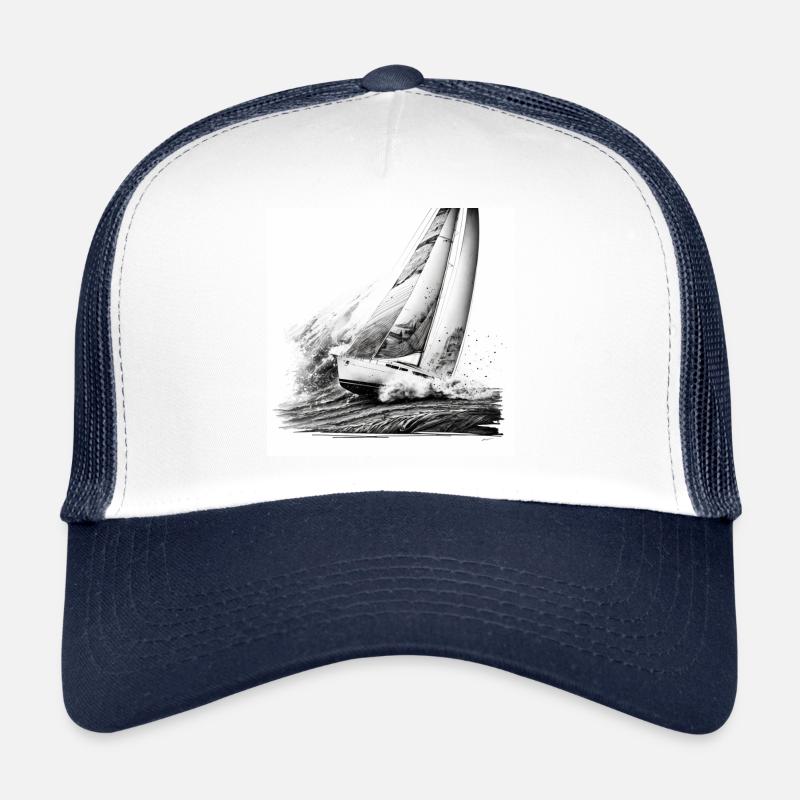 La lutte contre le vent et les vagues, voilier Casquette trucker 