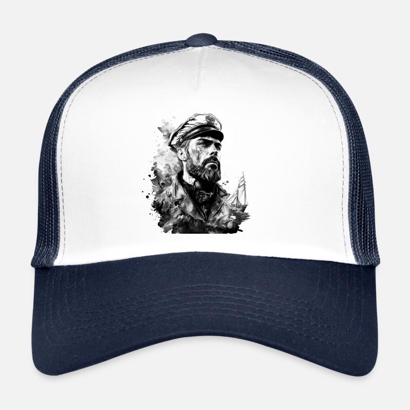 The captain and his sailing ship, sailor Trucker Cap