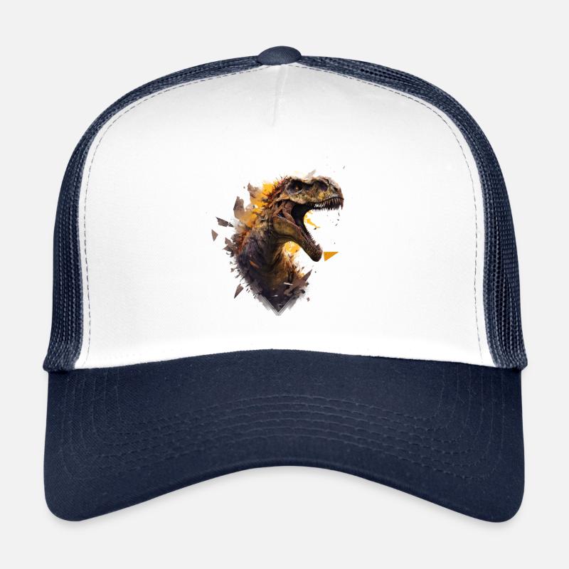 cool dino breaking through a wall Trucker Cap