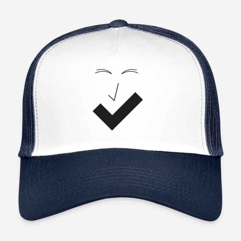 Feines Lächeln Feines Gesicht B04. - Trucker Cap - Weiß/Navy