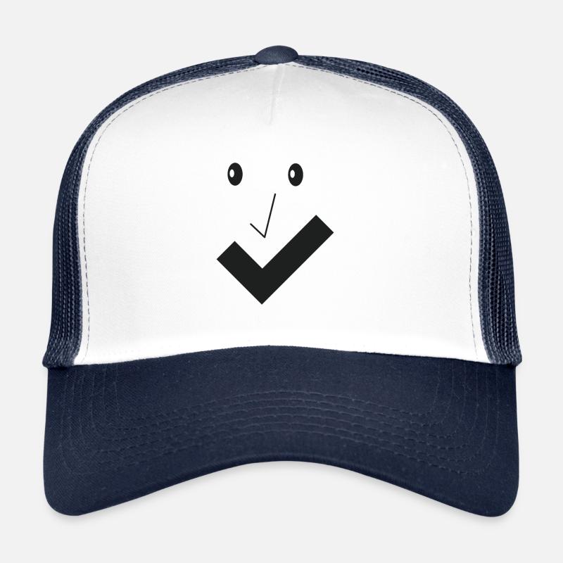 Feines Lächeln - Feines Gesicht B01. - Trucker Cap - Weiß/Navy