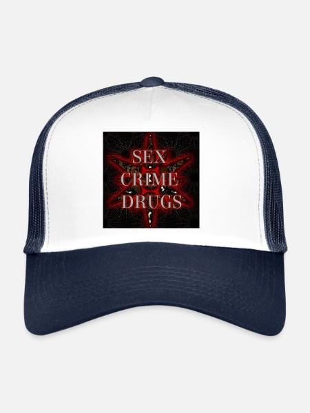 Sexe - Crime - Drogue - Image - 2023 - Casquette trucker  - blanc/marine - Devant