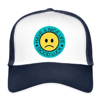 Bonne vie. Bonne chance - Casquette trucker  - blanc/marine - Devant