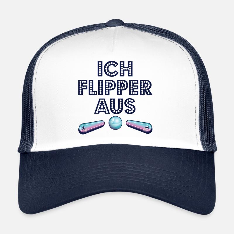 ICH FLIPPER AUS Geschenk Pinball Flipperkugel Trucker Cap
