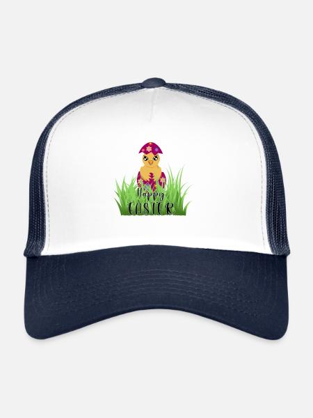 Yellow chicken - Trucker Cap - white/navy - Front