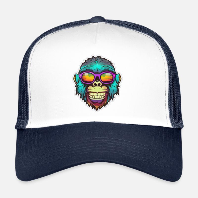 Psychedelic monkey Trucker Cap