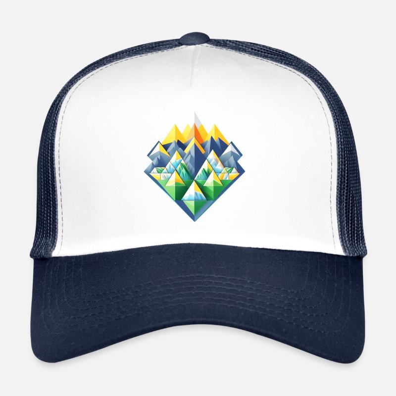 Vector Mountains 01 - Trucker Cap - white/navy