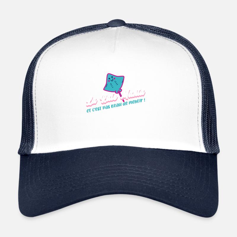 LA RAIE MANTA (ET C'EST PAS BEAU DE MENTIR) - Casquette trucker  - blanc/marine