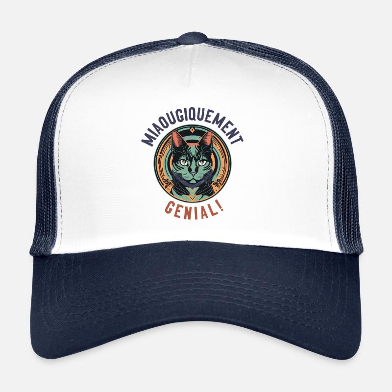 Art-Deco cat portrait: miaougically awesome! Trucker Cap
