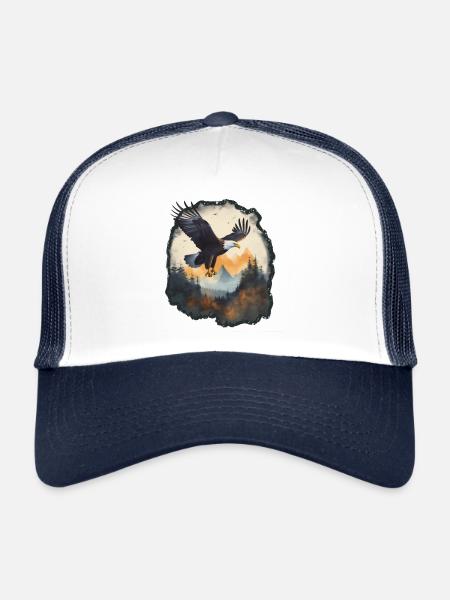 Conception d’aventure: Majestic Eagle - Casquette trucker - blanc/marine - Devant