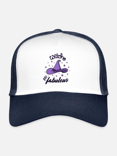 Sorcière et fabuleuse - Casquette trucker  - blanc/marine - Devant