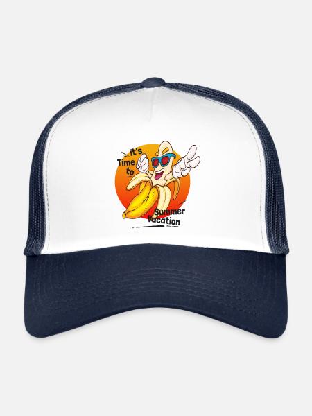 Cool Banana Summer Sea Holiday - Casquette trucker  - blanc/marine - Devant
