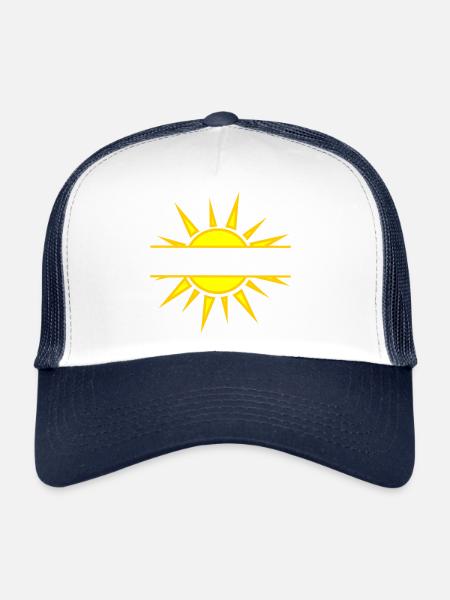 Sunshine text banner - Trucker Cap - white/navy - Front