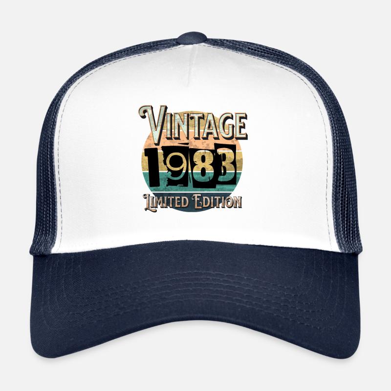 40. Geburtstag Vintage 1983 Limitierte Auflage - Trucker Cap - Weiß/Navy